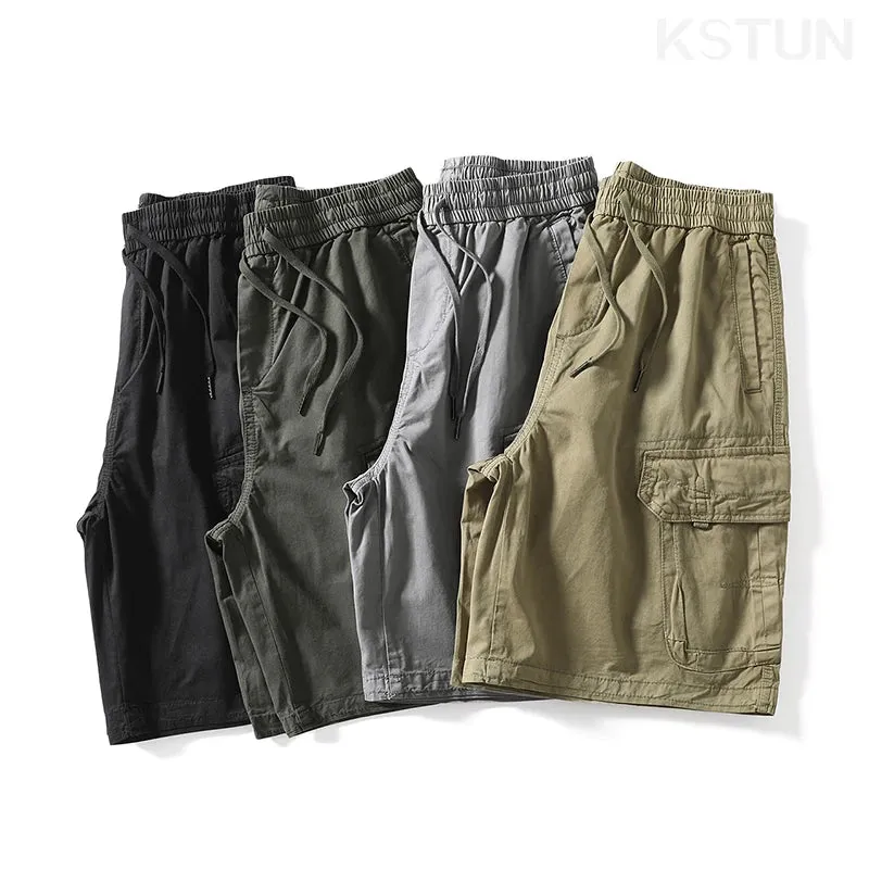 2024 Summer Men's Shorts Pants Men Loose Fit Baggy Cargo Shorts For Man Outdoor Streetwear Casual Knee Length Pants New Kpop