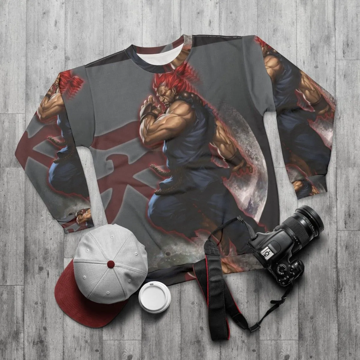 Akuma Inspired Anime Sweatshirt for Fighting Game Fans