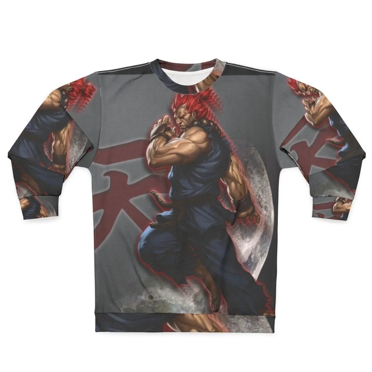 Akuma Inspired Anime Sweatshirt for Fighting Game Fans