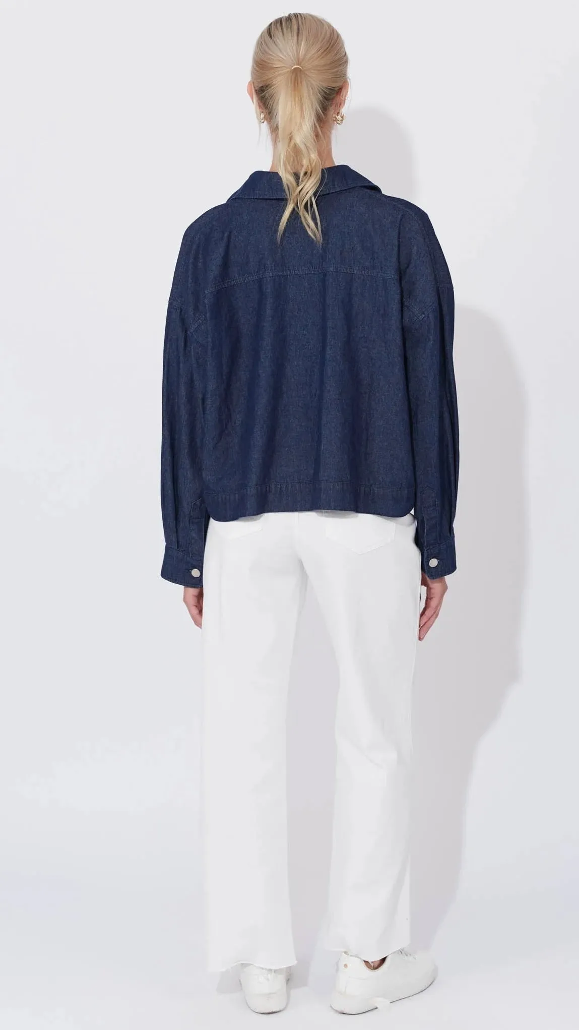 Austin Denim Crop Jacket  Indigo