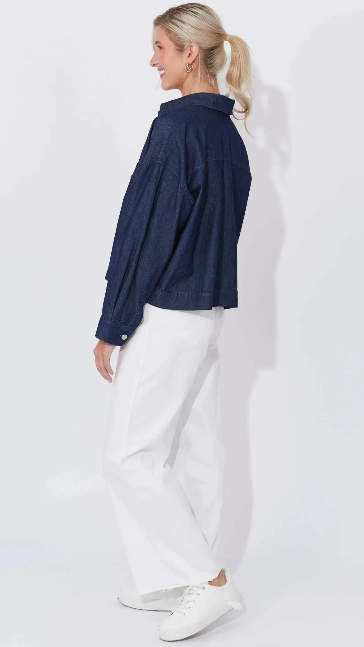 Austin Denim Crop Jacket  Indigo
