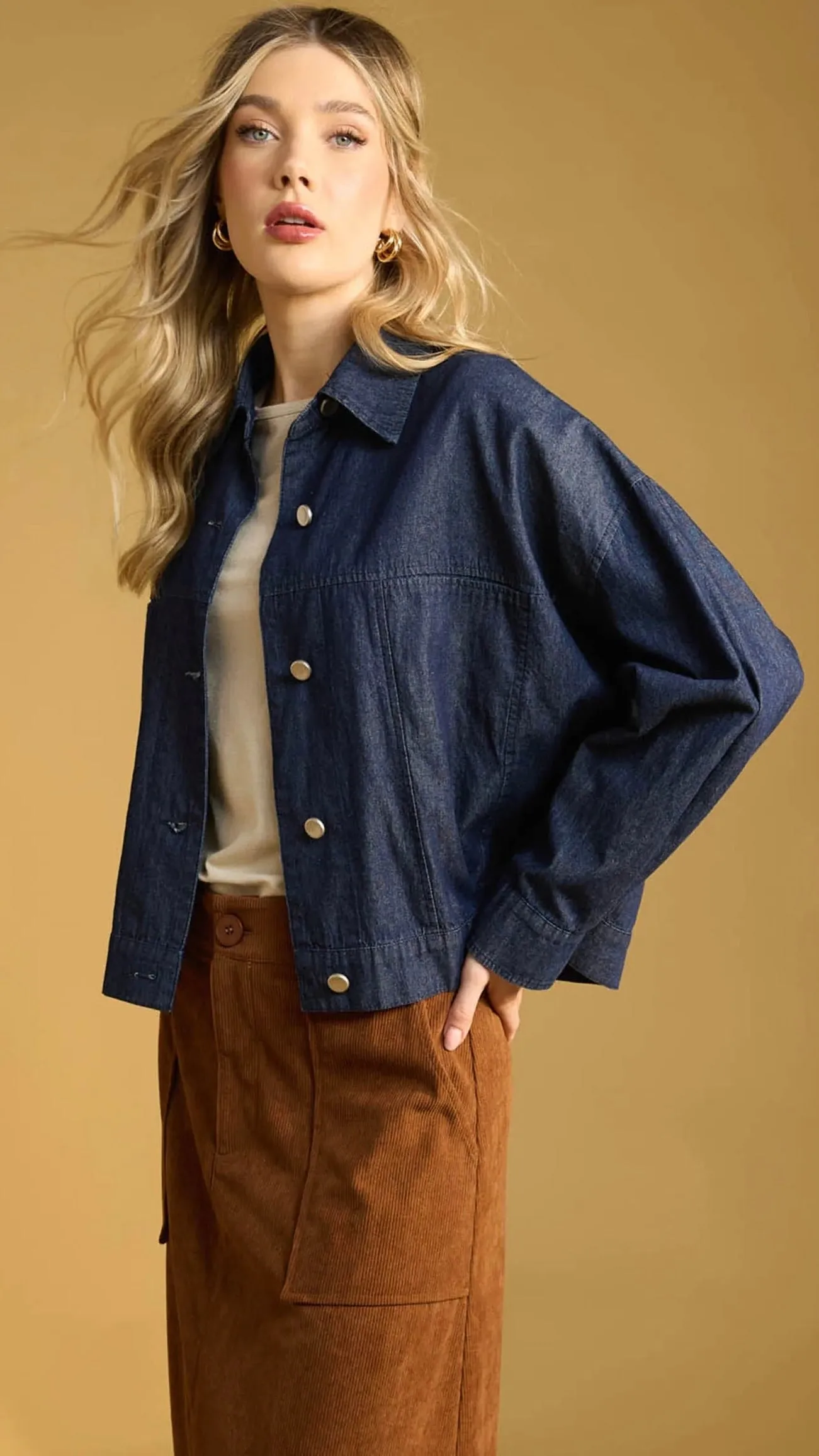Austin Denim Crop Jacket  Indigo