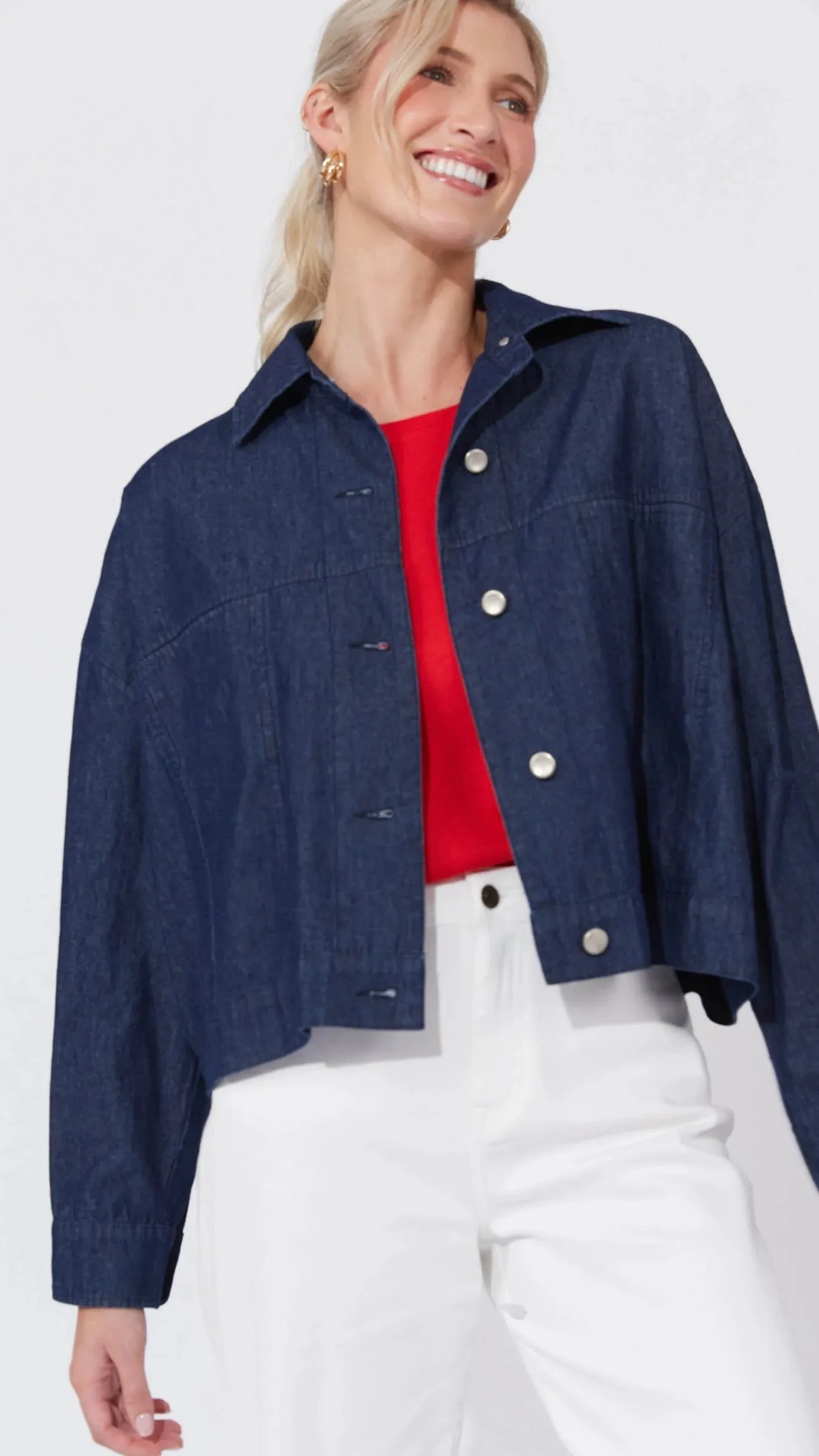 Austin Denim Crop Jacket  Indigo