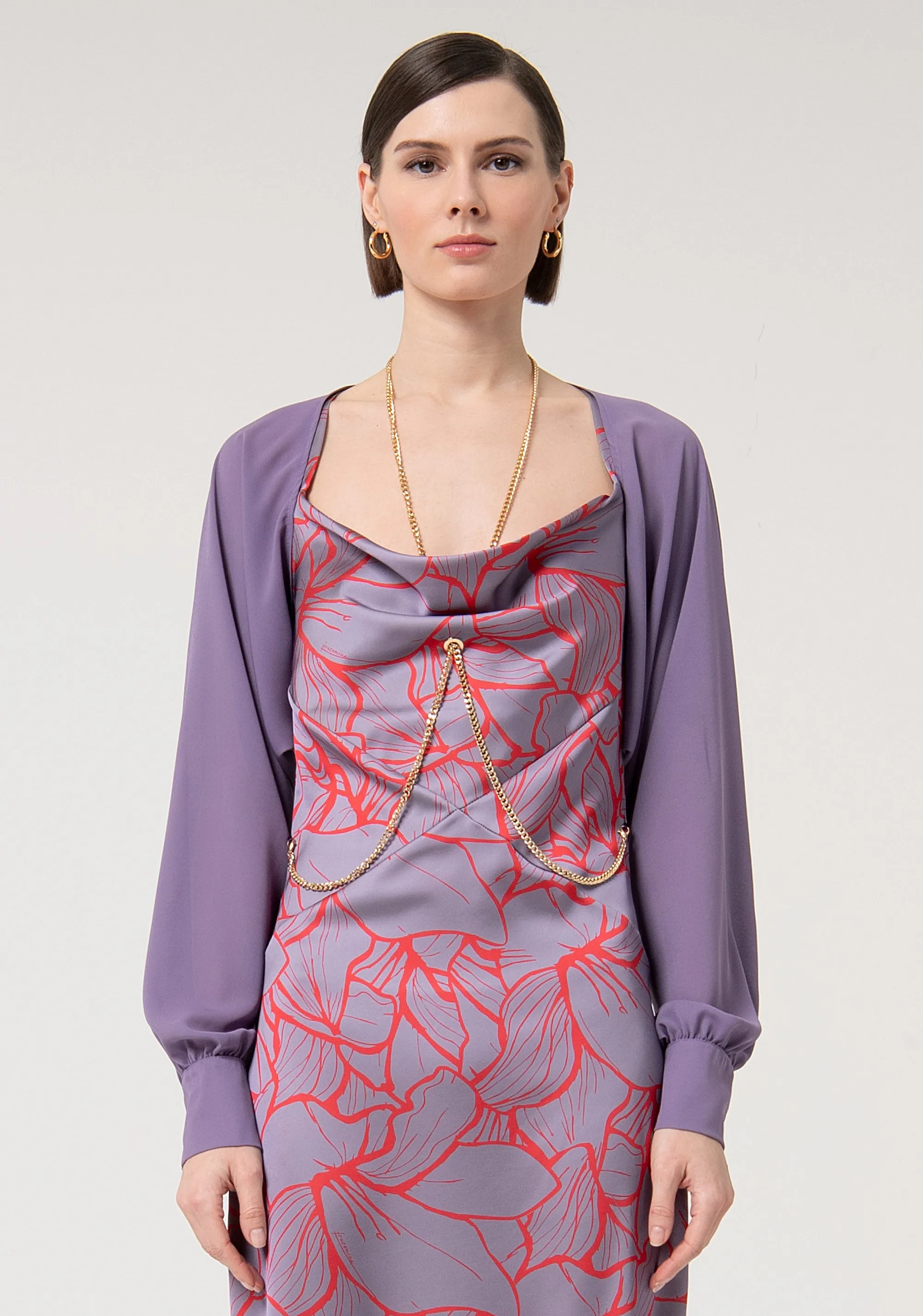 Bolero jacket cropped made in georgette