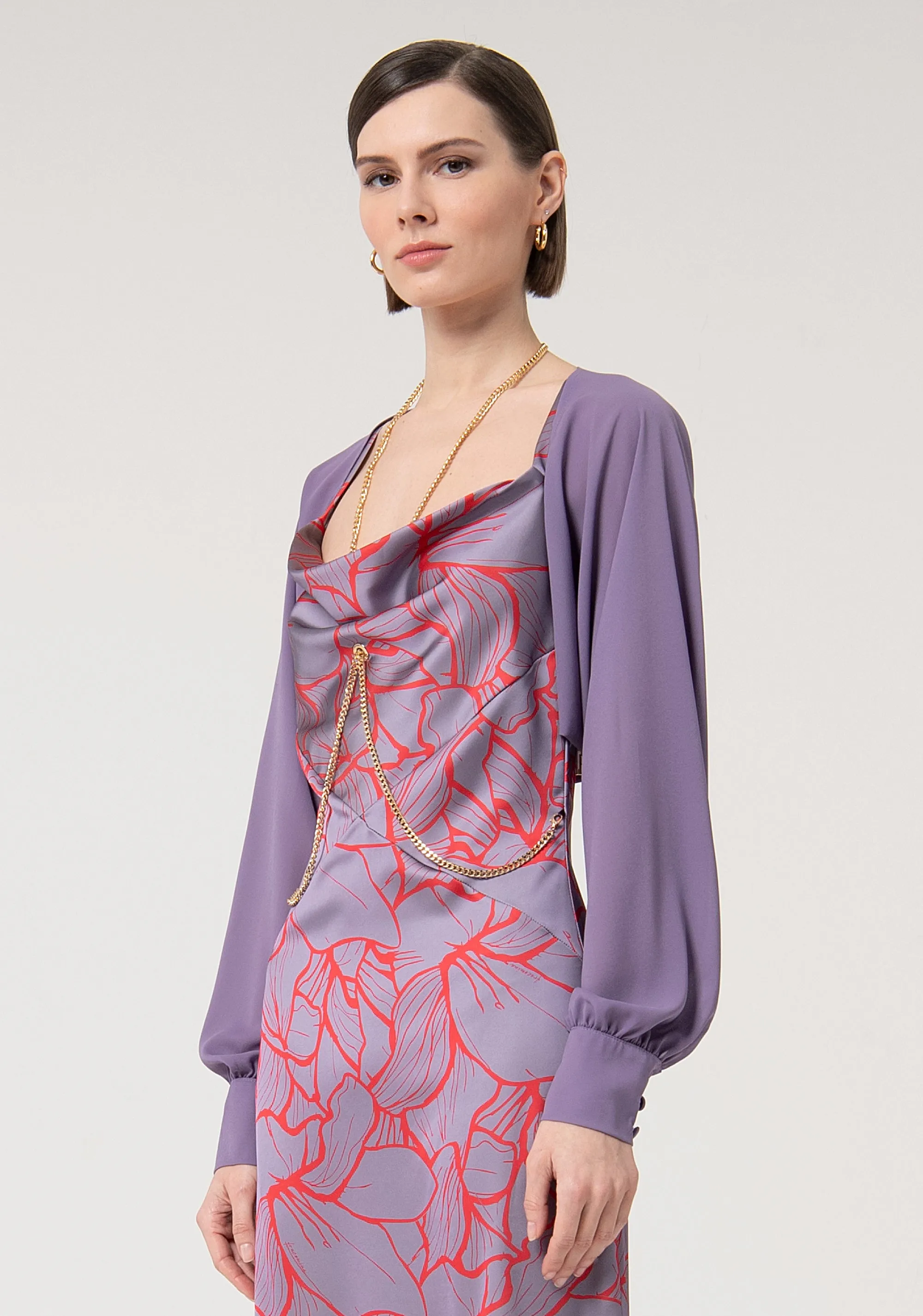 Bolero jacket cropped made in georgette