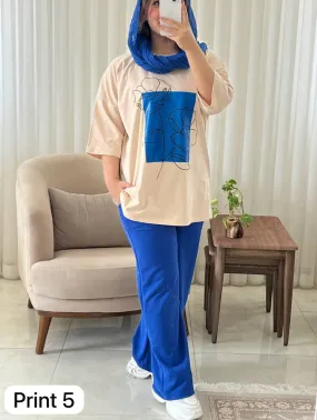 CH # 531 Printed Drop-Shoulder Tee Trousers