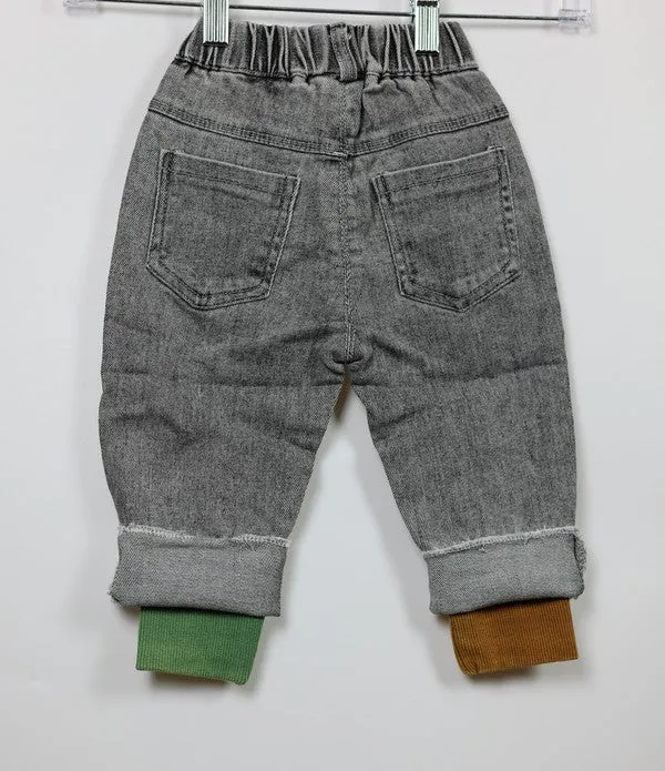 Grey Pull On Jeans