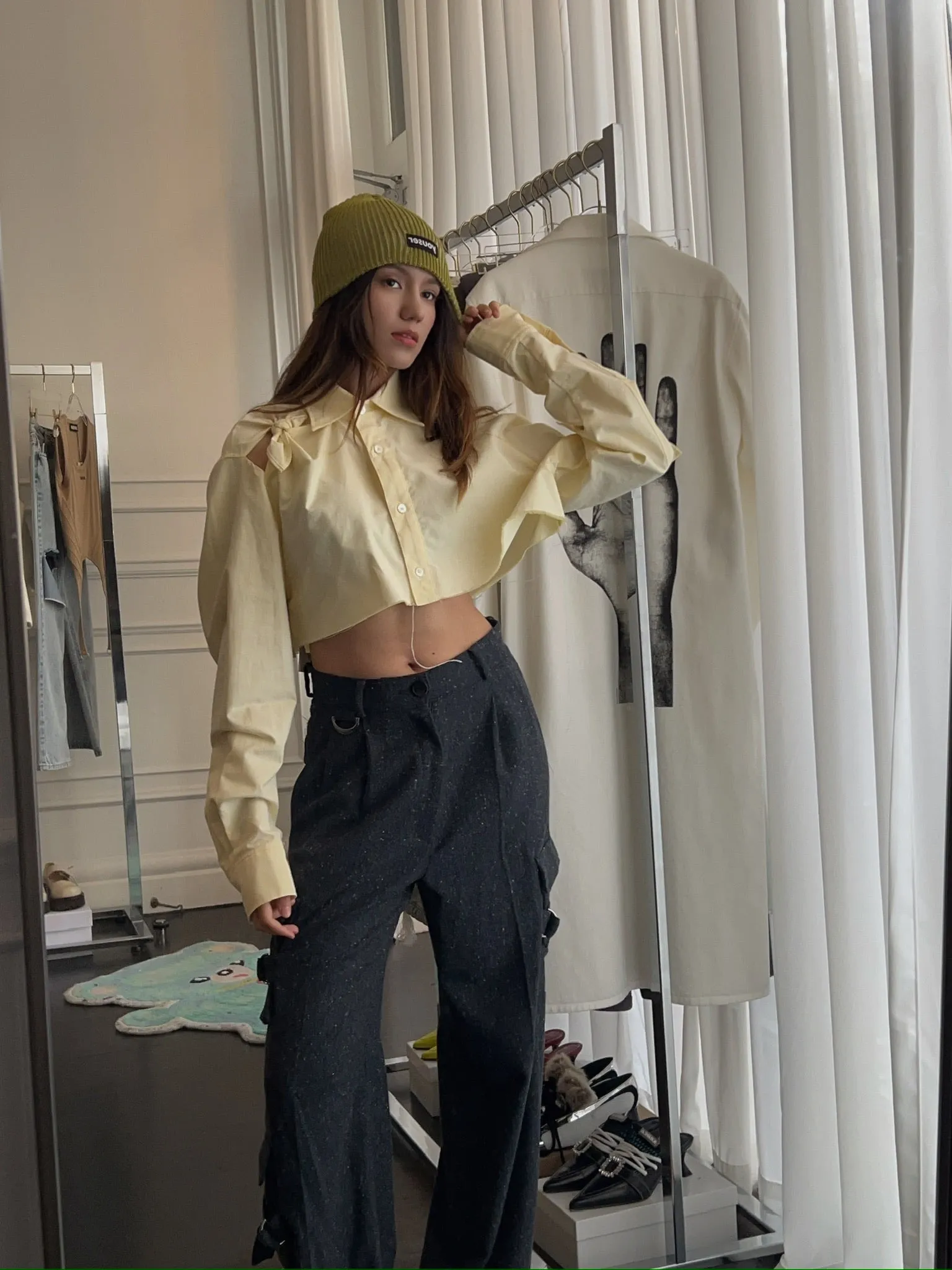 LESUGIATELIER TURN-UP CARGO TROUSERS