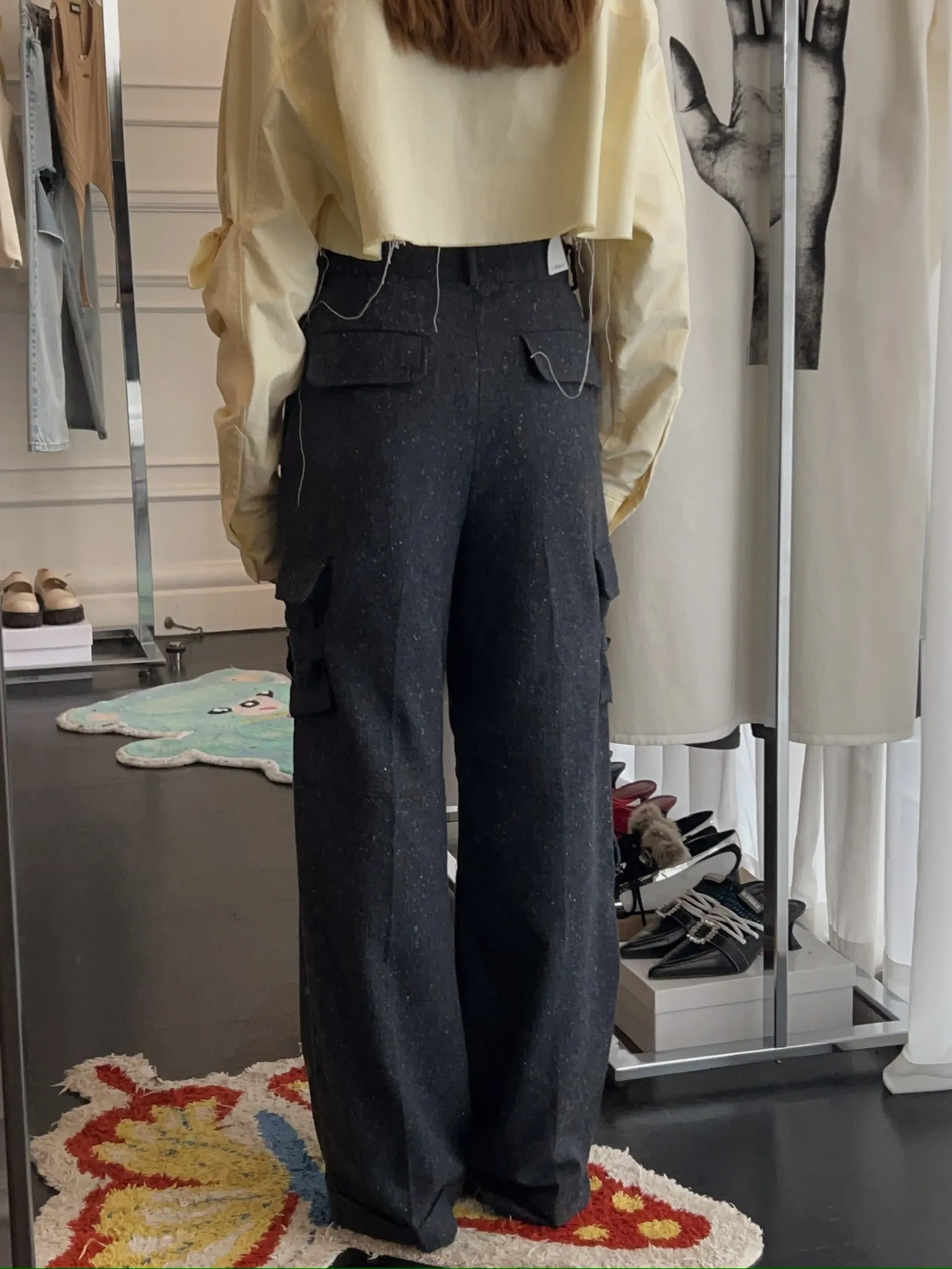 LESUGIATELIER TURN-UP CARGO TROUSERS