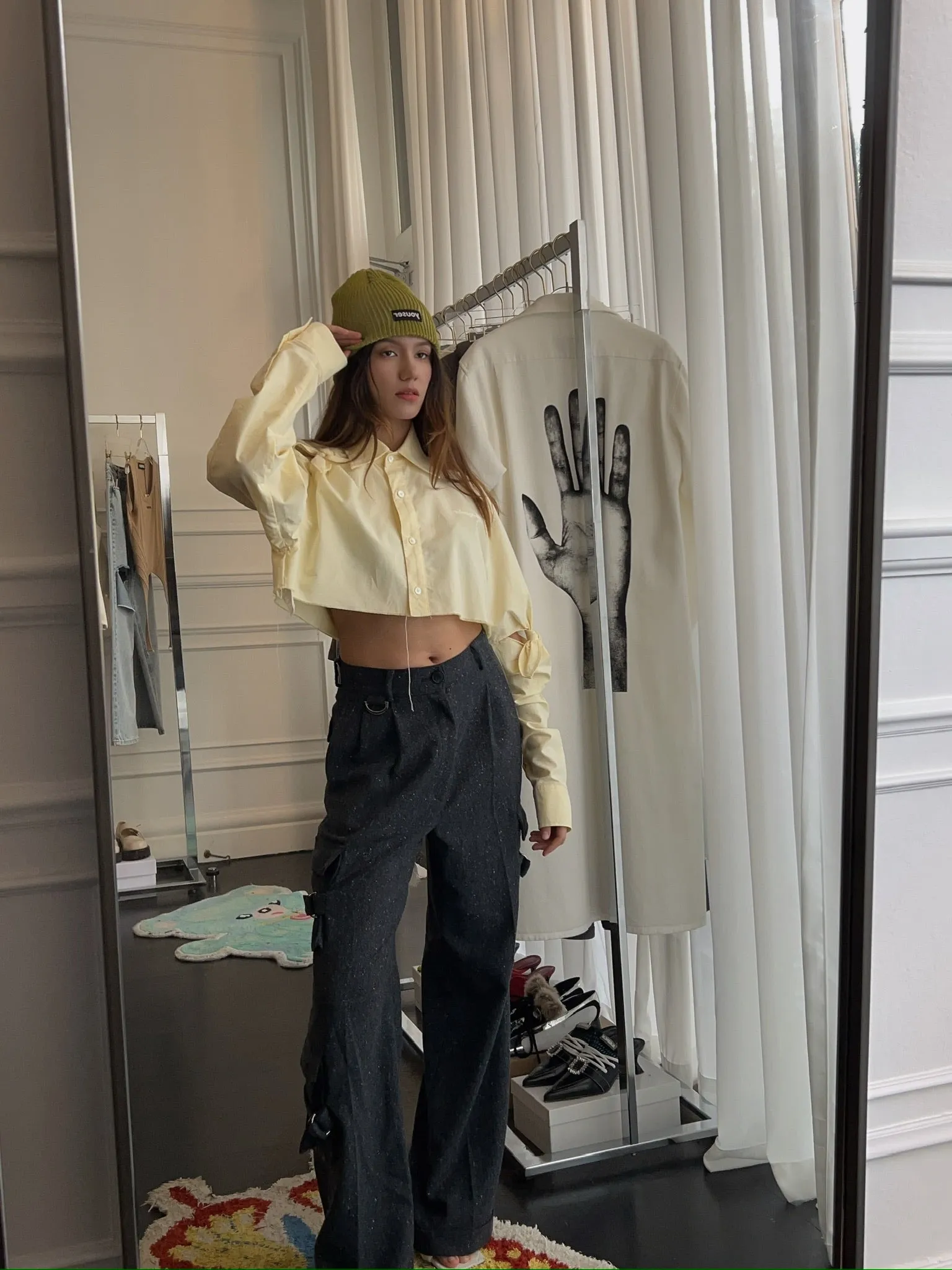 LESUGIATELIER TURN-UP CARGO TROUSERS