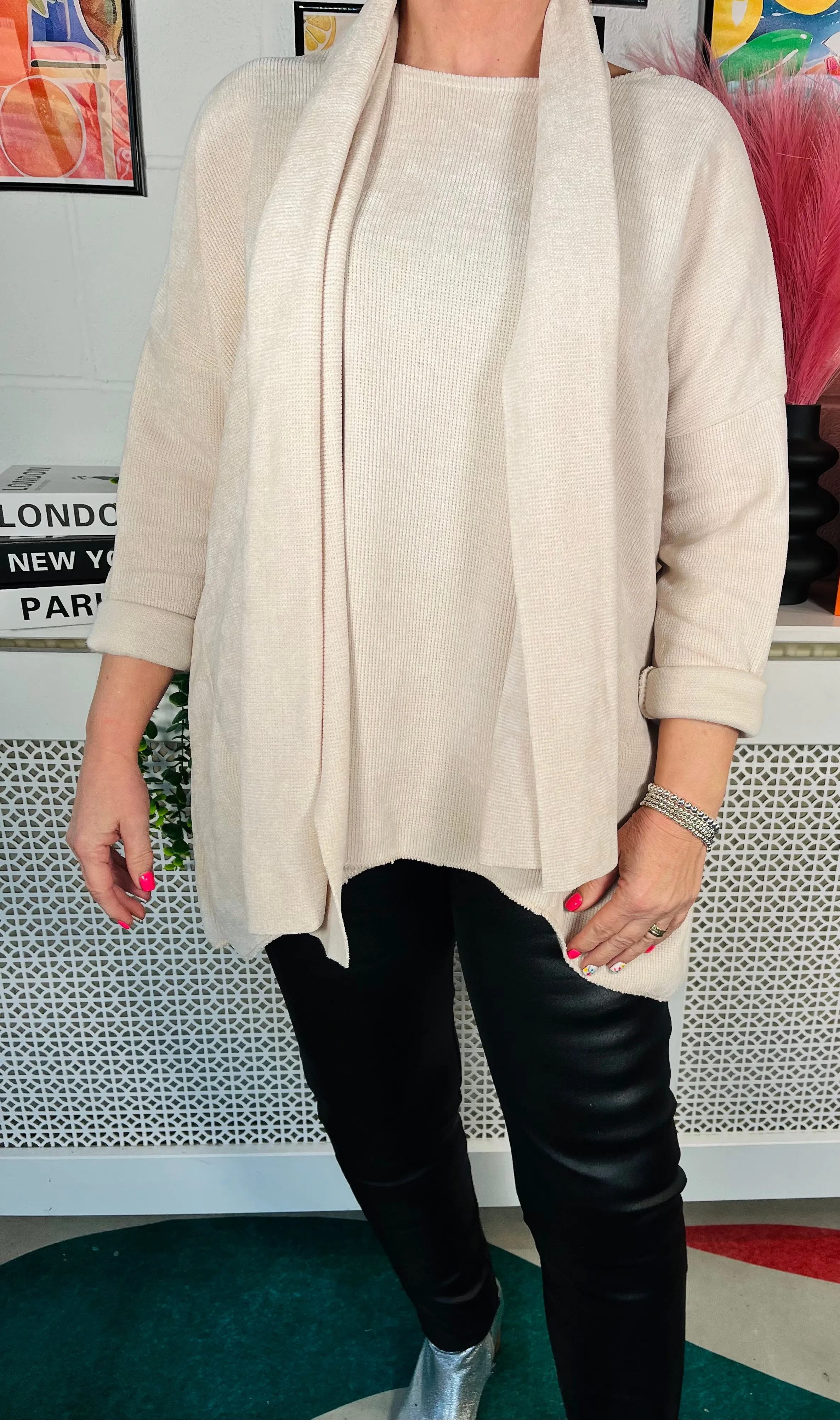 Livia Chenille Scarf Jumper - Natural