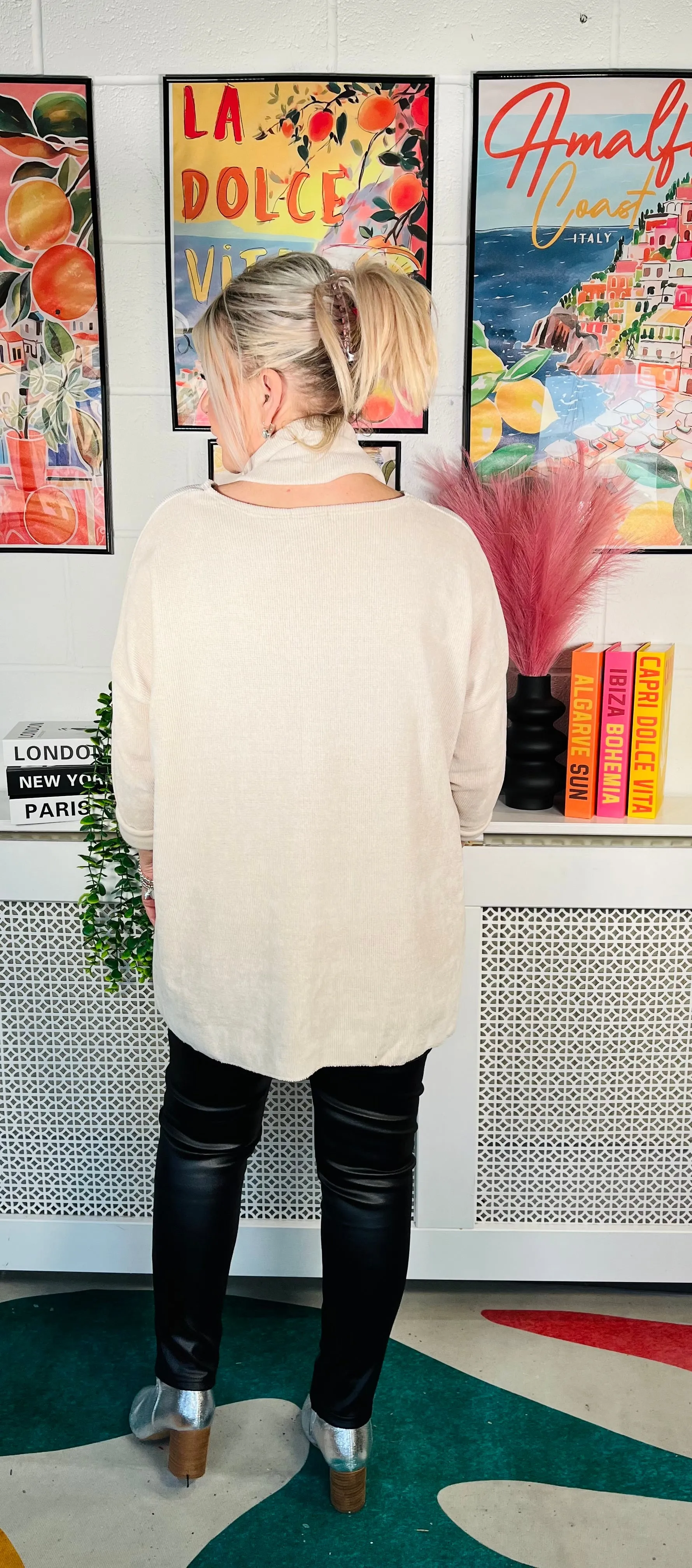 Livia Chenille Scarf Jumper - Natural