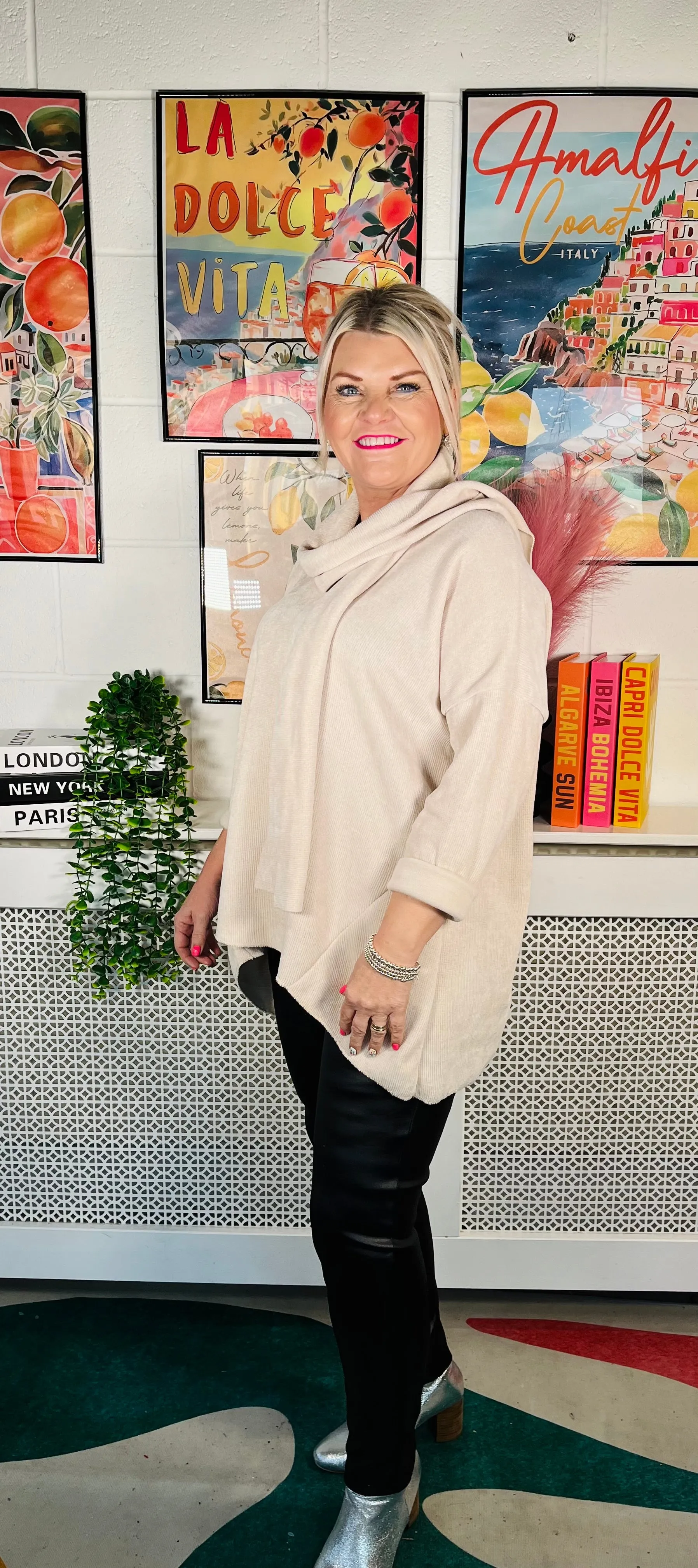 Livia Chenille Scarf Jumper - Natural