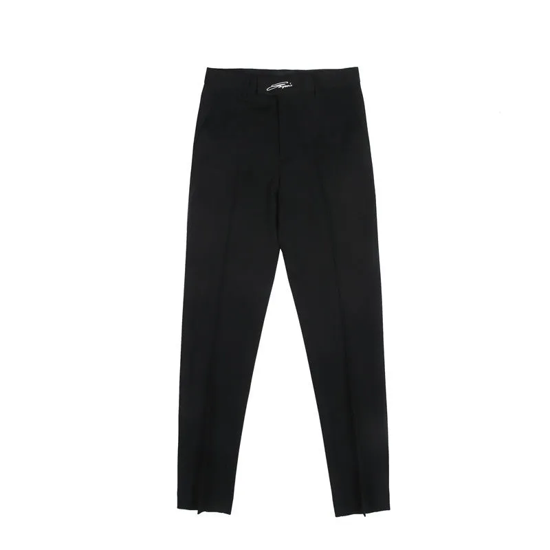 Men's Slim Fit Straight Casual Trousers - GlamzLife