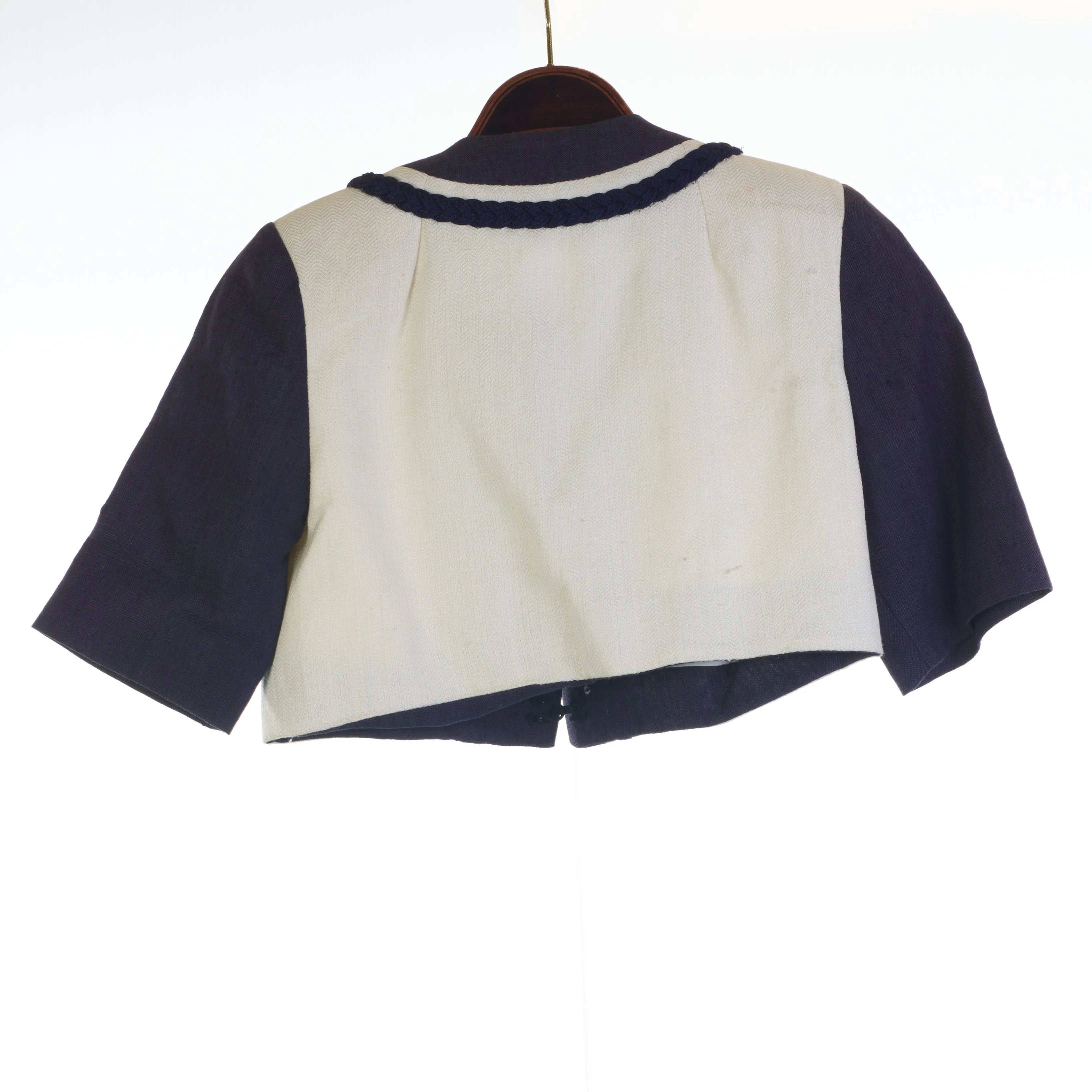 PPQ Of Mayfair White Blue Bolero Cotton Jacket Size S