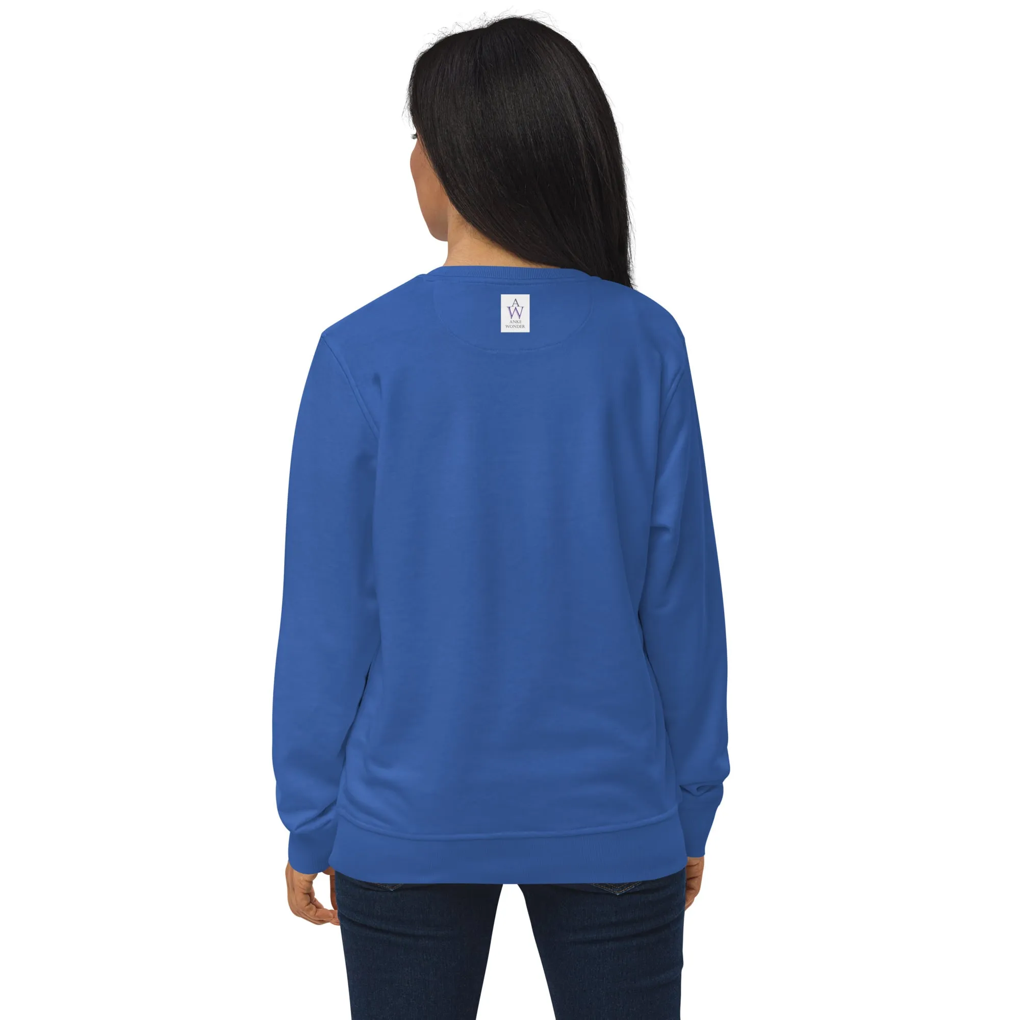 "Born to Stand Out" Sheep Cotton Women Sweatshirt (Black & Blue)
