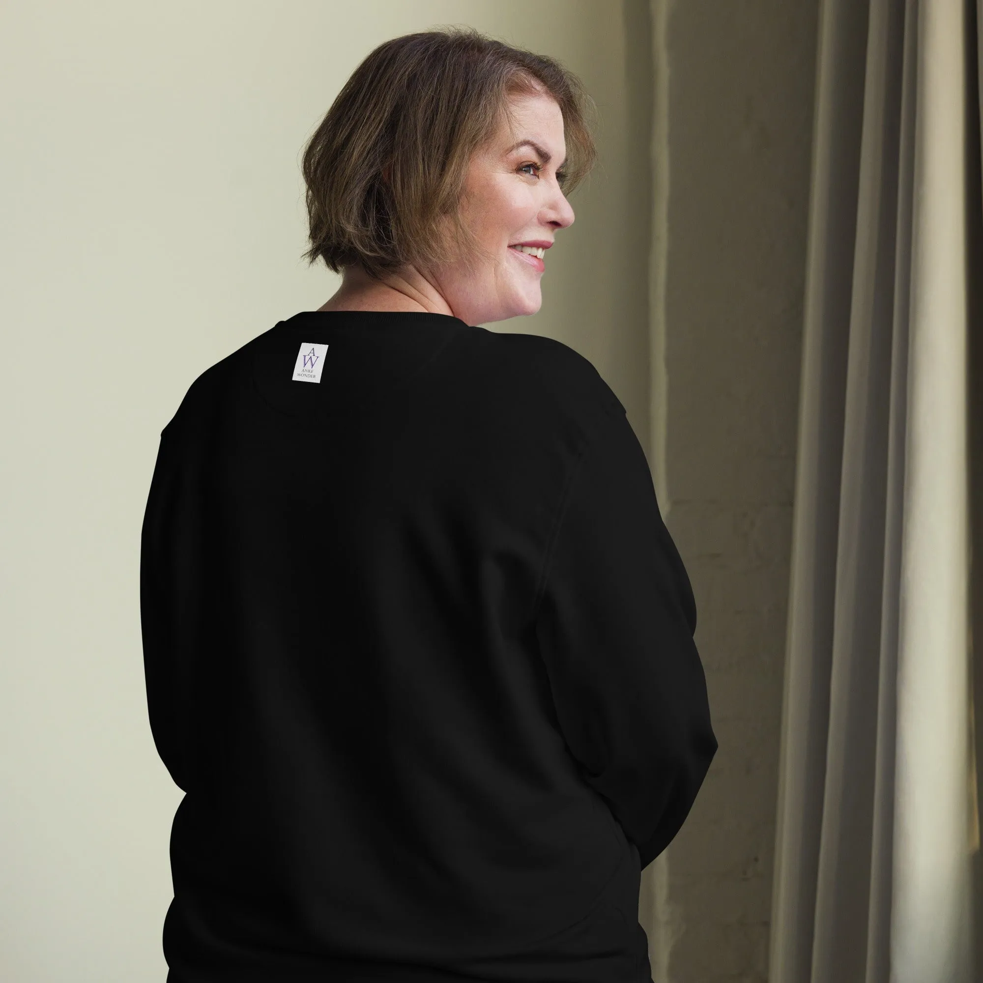 "Born to Stand Out" Sheep Cotton Women Sweatshirt (Black & Blue)